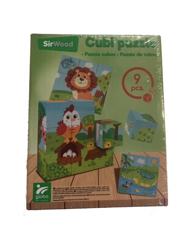 Globo 42392 SirWood Cubi Puzzle in Legno Animali Età 10m+ - immagine 3