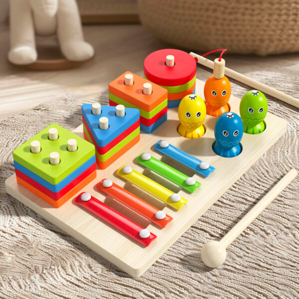 Mood Game ST7575 Gioco in legno 3 in 1 Montessori Giocattoli Età 3+ - immagine 7