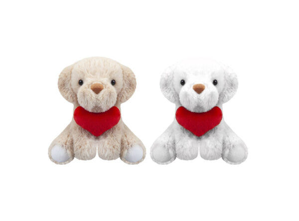 Peluche Cagnolino con cuore rosso H.15cm