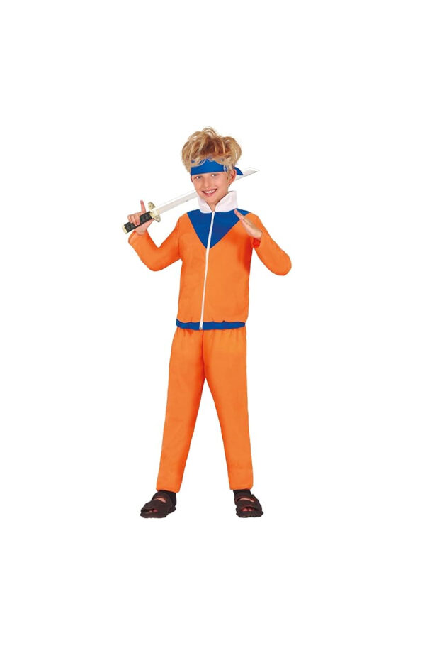 Guirca 77872 Costume Ninja Arancione Taglia 7-9 Anni