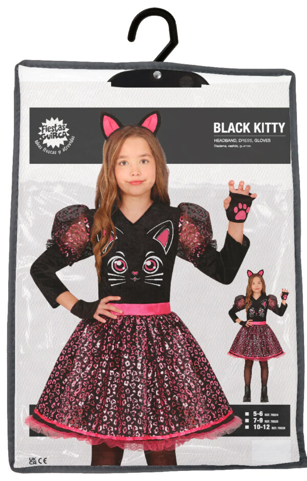 Guirca 78525 Costume Gatto Nero Black Kitty Taglia 7-9 Anni - immagine 6