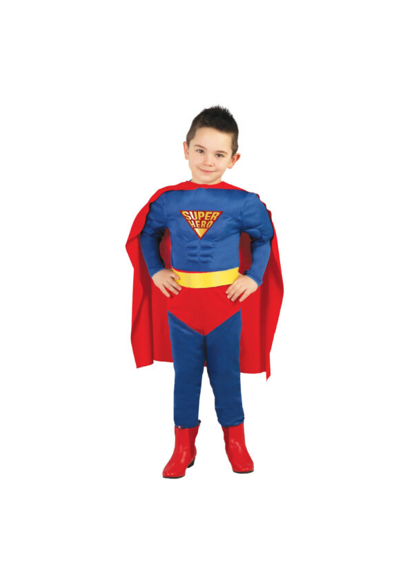 Guirca 82671 Costume Super Hero Super Man Taglia 7-9 anni