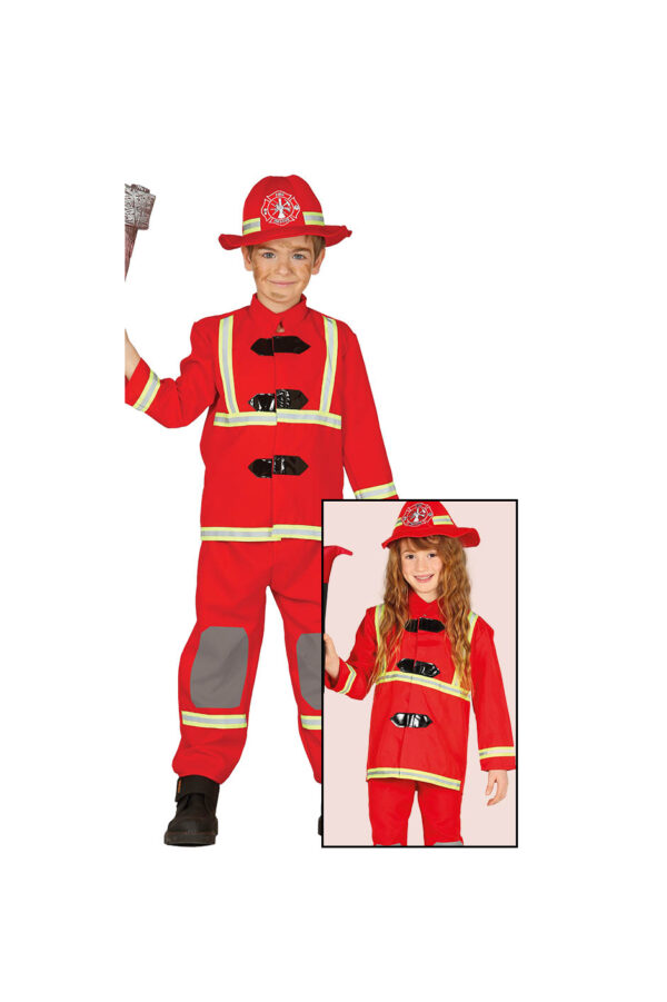 Guirca 83354 Costume Pompiere Vigile del Fuoco Taglia 3-4 anni