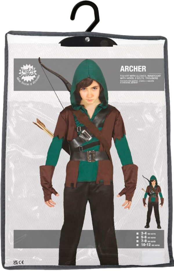 Guirca 85706 Costume Arciere Robin Hood Taglia 10-12 anni - immagine 4